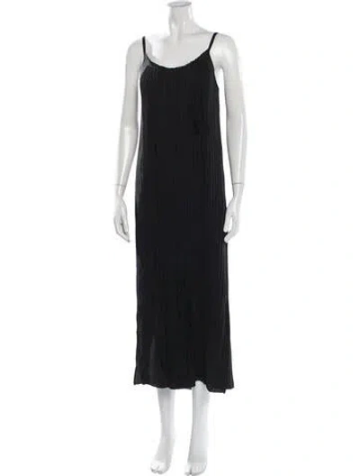 Pre-owned Allsaints Scoop Neck Long Dress In Black