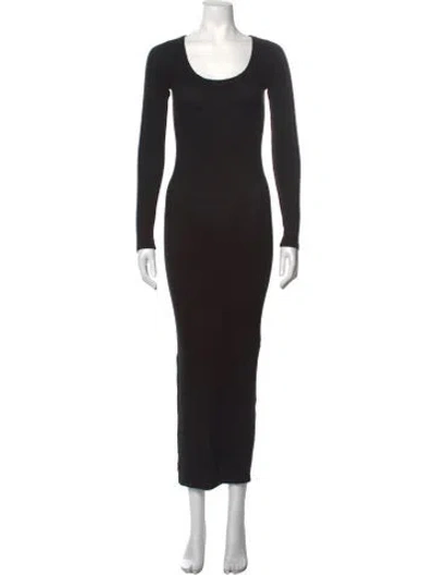 Pre-owned Allsaints Scoop Neck Long Dress In Black