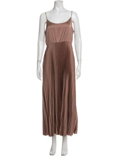 Pre-owned Allsaints Scoop Neck Long Dress In Brown