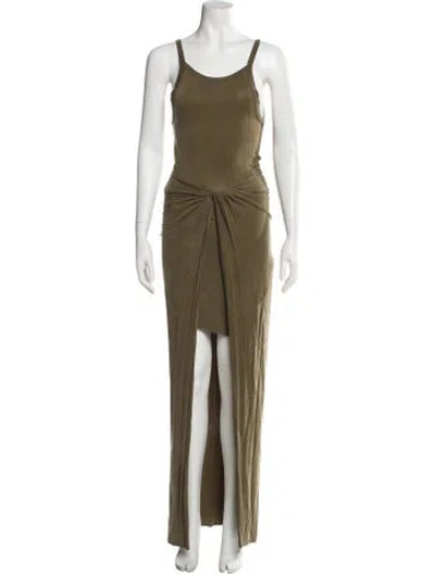 Pre-owned Allsaints Scoop Neck Long Dress In Green