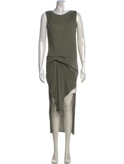 Pre-owned Allsaints Scoop Neck Long Dress In Green