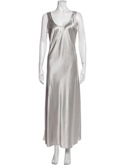 Pre-owned Allsaints Scoop Neck Long Dress In Grey