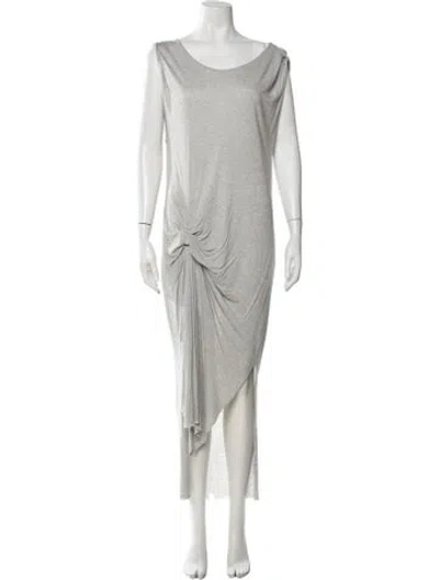 Pre-owned Allsaints Scoop Neck Long Dress In Grey