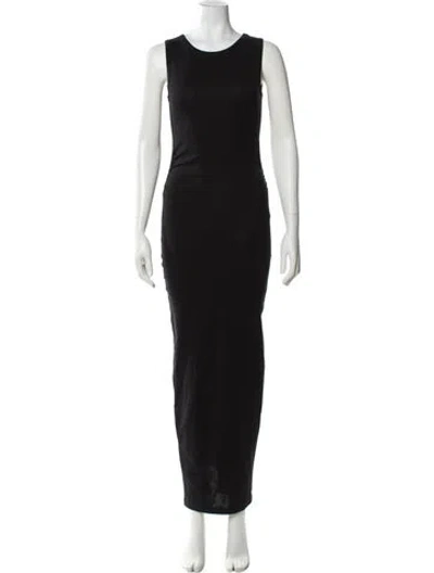Pre-owned Allsaints Scoop Neck Long Dress W/ Tags In Black