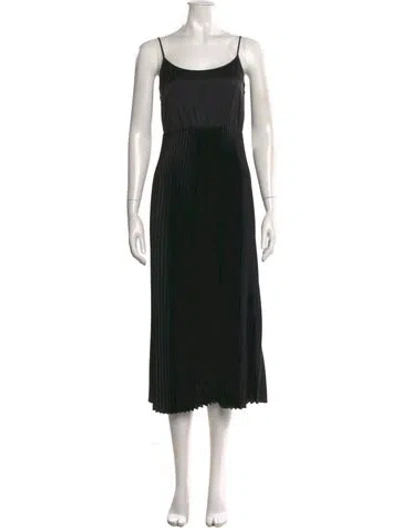 Pre-owned Allsaints Scoop Neck Midi Length Dress In Black
