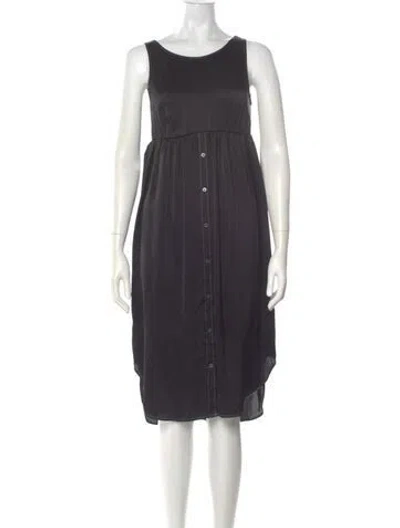 Pre-owned Allsaints Scoop Neck Midi Length Dress In Black