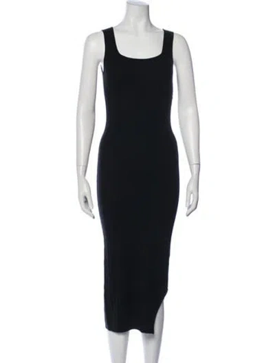 Pre-owned Allsaints Scoop Neck Midi Length Dress In Blue