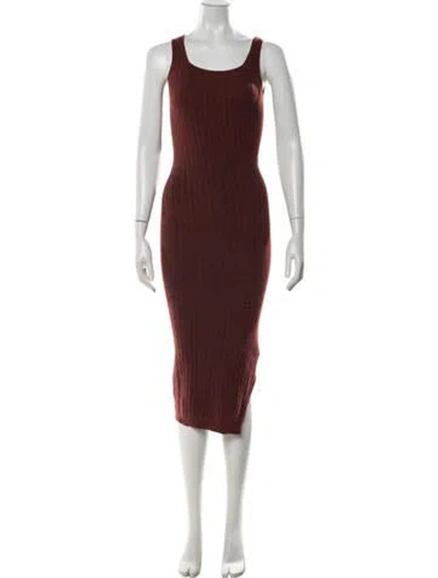 Pre-owned Allsaints Scoop Neck Midi Length Dress In Brown