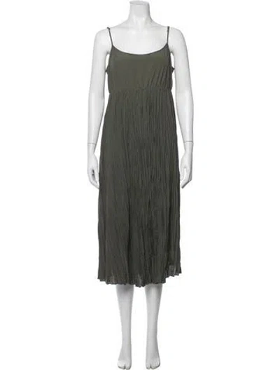 Pre-owned Allsaints Scoop Neck Midi Length Dress In Green