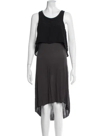 Pre-owned Allsaints Scoop Neck Midi Length Dress In Grey