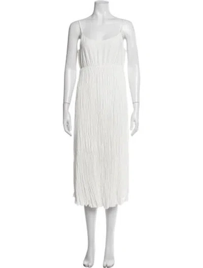 Pre-owned Allsaints Scoop Neck Midi Length Dress In White