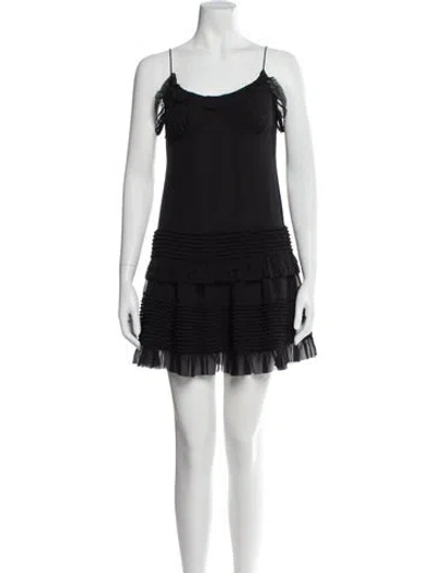 Pre-owned Allsaints Scoop Neck Mini Dress In Black