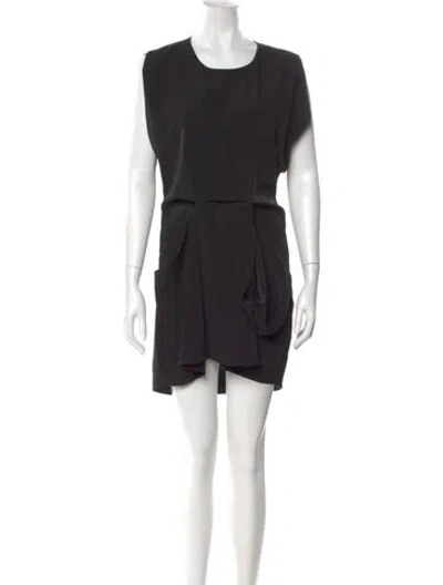 Pre-owned Allsaints Scoop Neck Mini Dress In Black