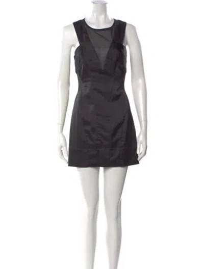 Pre-owned Allsaints Scoop Neck Mini Dress In Black