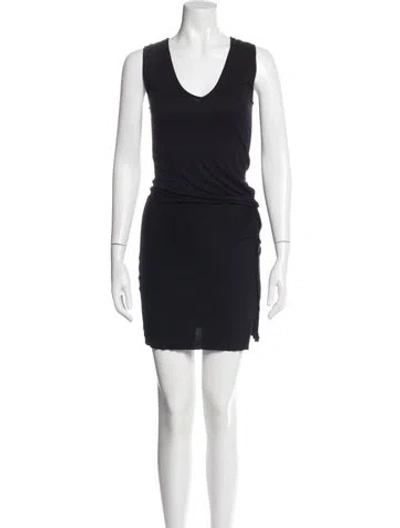 Pre-owned Allsaints Scoop Neck Mini Dress In Black