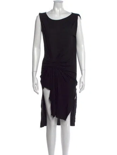 Pre-owned Allsaints Scoop Neck Mini Dress In Black