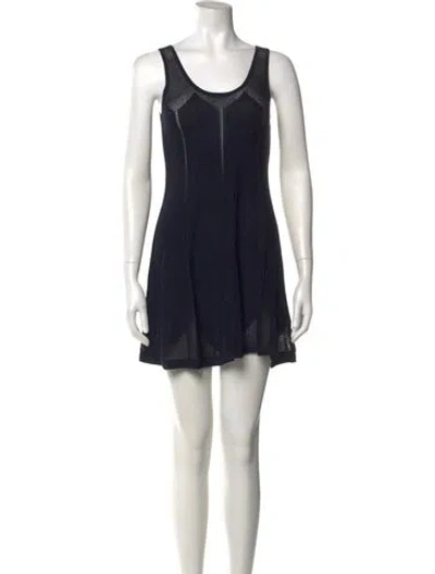 Pre-owned Allsaints Scoop Neck Mini Dress In Blue