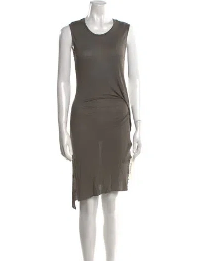 Pre-owned Allsaints Scoop Neck Mini Dress In Gray