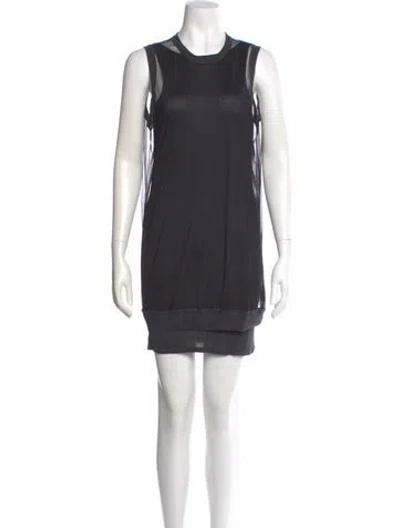 Pre-owned Allsaints Scoop Neck Mini Dress In Gray