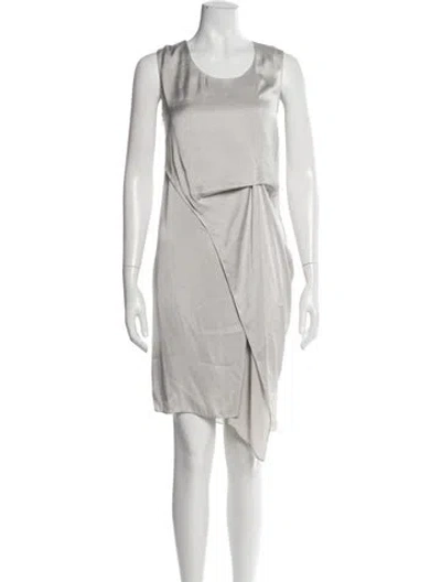 Pre-owned Allsaints Scoop Neck Mini Dress In Gray