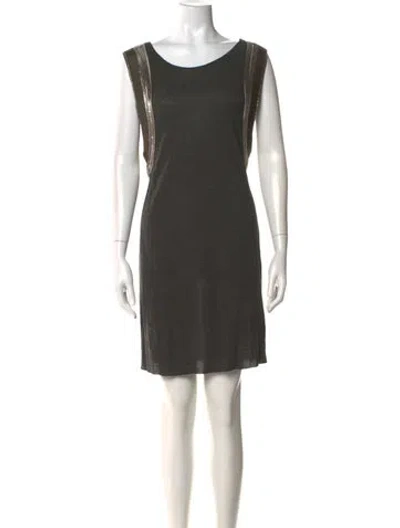 Pre-owned Allsaints Scoop Neck Mini Dress In Gray