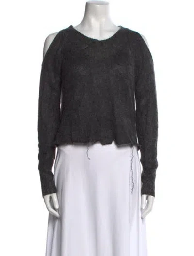 Pre-owned Allsaints Scoop Neck Sweater In Gray