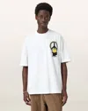 Allsaints Oversized Screwed Logo Graphic Tee In White