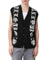 Allsaints Scripture Sleeveless Knitted Tank Top In Black/ecru