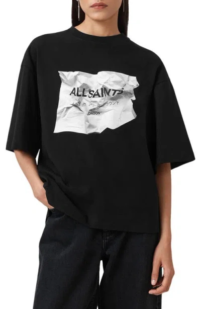 ALLSAINTS ALLSAINTS SCRUNCH AMELIE OVERSIZE COTTON GRAPHIC T-SHIRT
