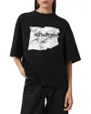 Allsaints Scrunch Amelie Oversize Cotton Graphic T-shirt In Black