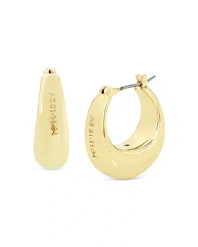 Allsaints Sculpted Tube Hoop Earrings In Gold