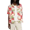 Allsaints Mens Electric Red Sebastian Graphic-print Woven Shirt In Electric Red