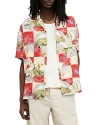 Allsaints Mens Electric Red Sebastian Graphic-print Woven Shirt In Electric Red