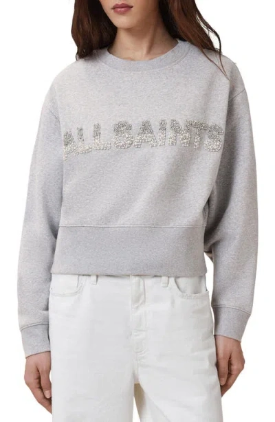 ALLSAINTS ALLSAINTS SEPARO IMITATION PEARL & CRYSTAL EMBELLISHED SWEATSHIRT