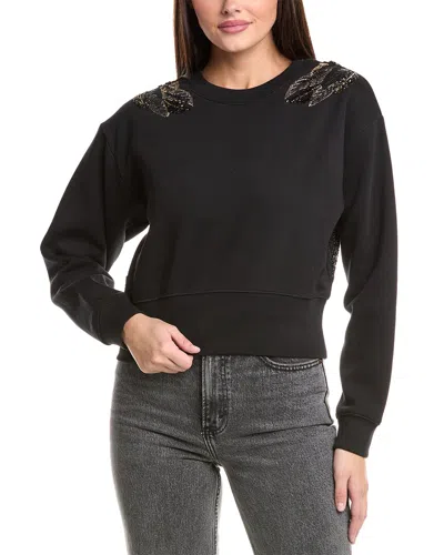 Allsaints Separo Wing Embellished Sweatshirt In Black