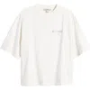 Allsaints Sequin Logo Oversize Cotton Graphic T-shirt In Optic White