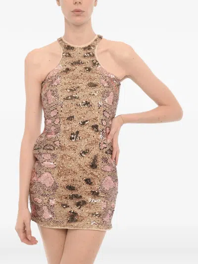 Allsaints Sequin-embellished Mini Dress In Neutrals