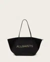 Allsaints Serafina Canvas Tote Bag In Black
