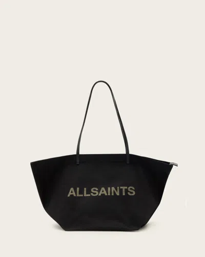 Allsaints Serafina Canvas Tote Bag In Black