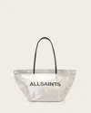 Allsaints Womens Silver Serafina Canvas Tote Bag