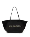 Allsaints Serafina Canvas Tote Bag In Black