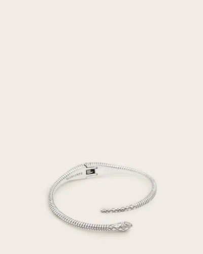 Allsaints Serpent Cuff Bracelet In Warm Silver