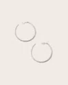 Allsaints Serpent Large Hoop Earrings In Warm Silver