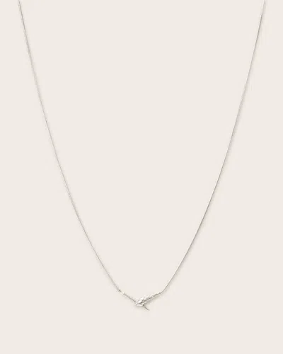 Allsaints Serpent Necklace In Warm Silver