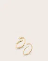 Allsaints Serpent Textured Ring Set In Warm Silver