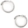 Allsaints Serpentine Front/back Hoop Earrings In Warm Silver
