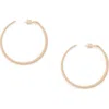 Allsaints Serpent Texture Tapered Large Hoop Earrings In Warm Brass