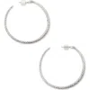 Allsaints Serpent Large Hoop Earrings In Warm Silver