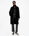 Allsaints Serra 2-in-1 Reversible Shearling Coat In Black