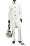 Allsaints Serra 2-in-1 Reversible Shearling Coat In Snow White
